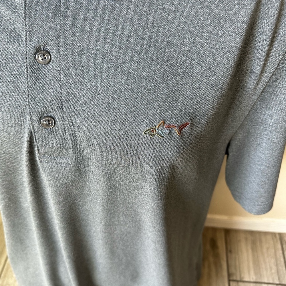 Men’s pre own Greg Norman golf polo shirt grey five iron size L large 

As is - Picture 2 of 8